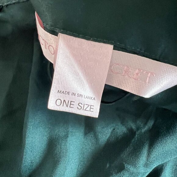VTG Victoria’s Secret Green Silky Robe Sz. OS Set w/ Sexy Lingerie Dress Sz. XS - Picture 3 of 14